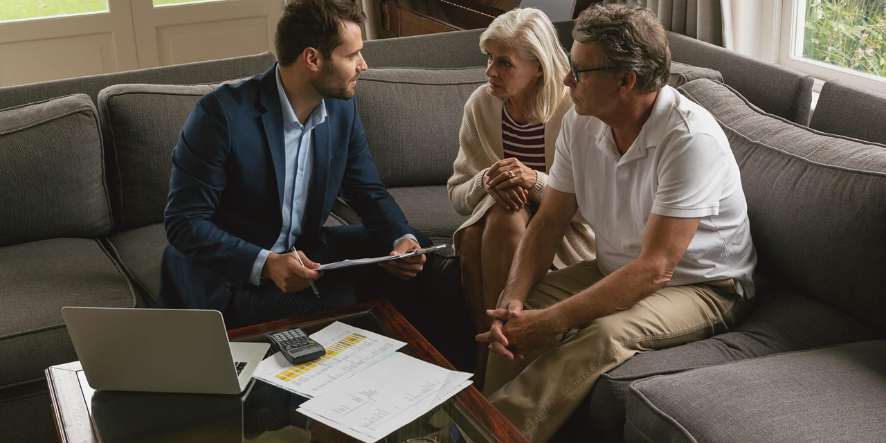 Active Senior Couple with Agent 1