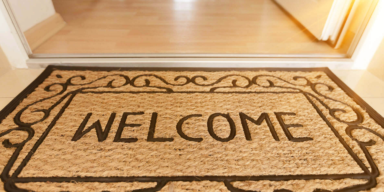 Blank Doormat Before Door 1